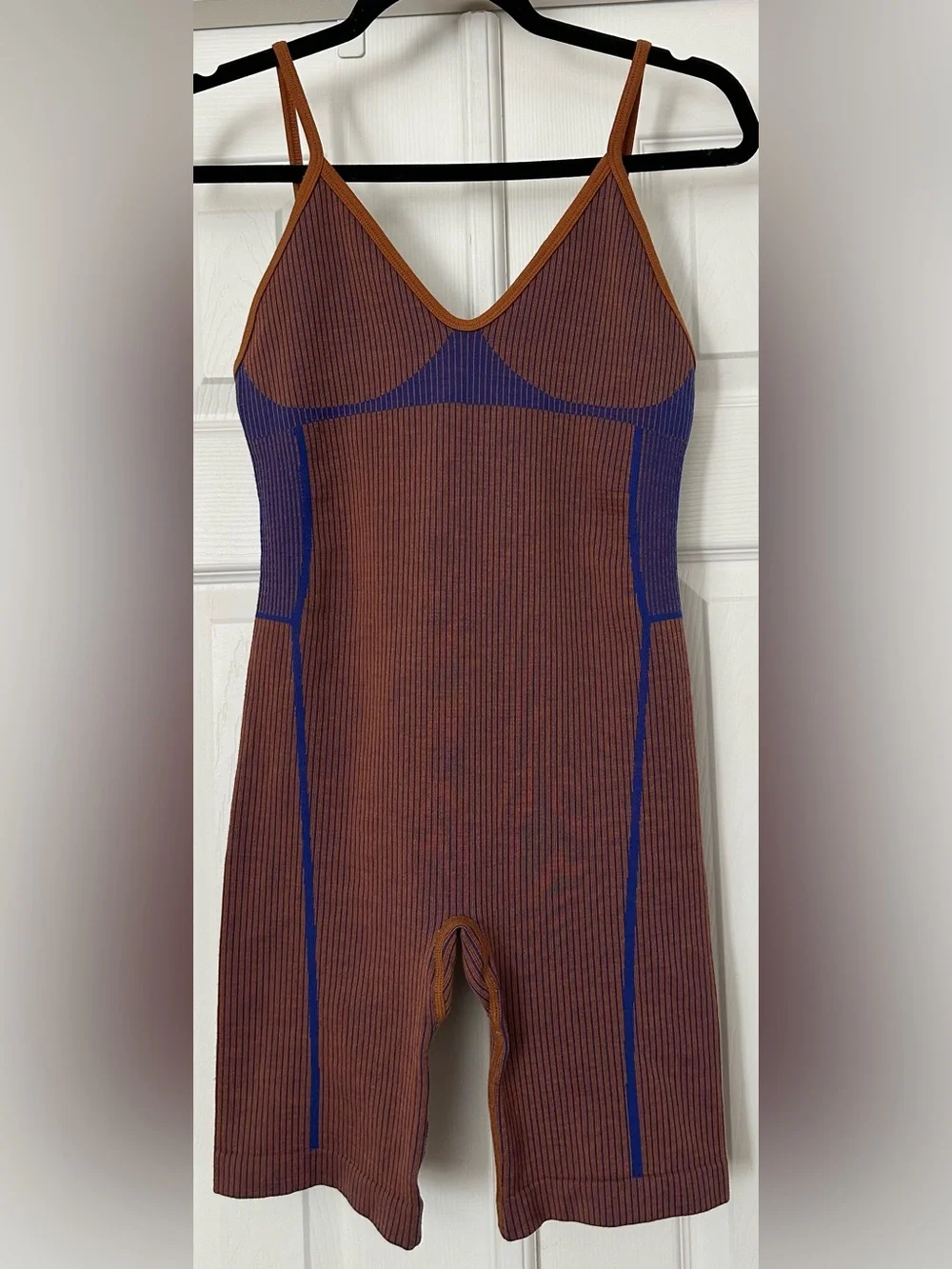 Nagnata Brown Jumpsuit with Blue and Orange Trim